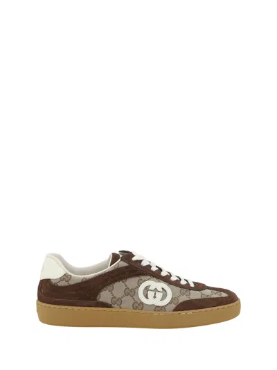 Gucci Men G75 Low-top Supreme Gg Fabric And Suede Sneakers In Multi
