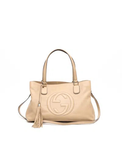 Gucci Gg Soho Tote Bag In Sand