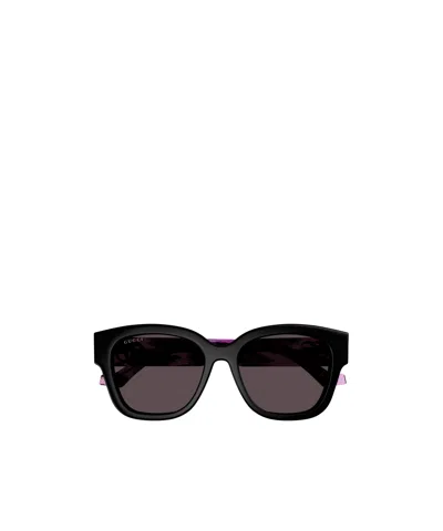 GUCCI GUCCI EYEWEAR LOW NOSE BRIDGE ROUND FRAME SUNGLASSES