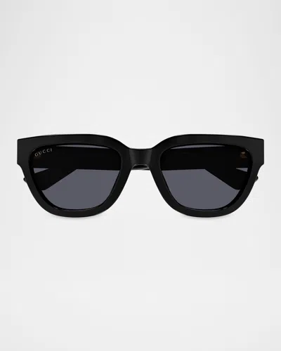 Gucci Gg Square Plastic Sunglasses In Black