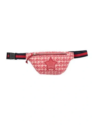 Pre-owned Gucci Kids' Gg Star Canvas Waist Bag In Red
