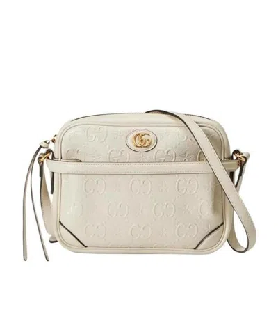 Gucci Gg Star-embossed Crossbody Bag In White