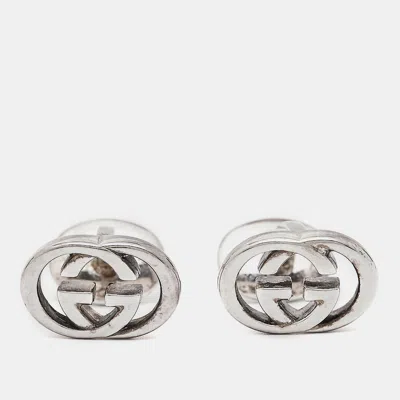 Pre-owned Gucci Gg Sterling Silver Cufflinks