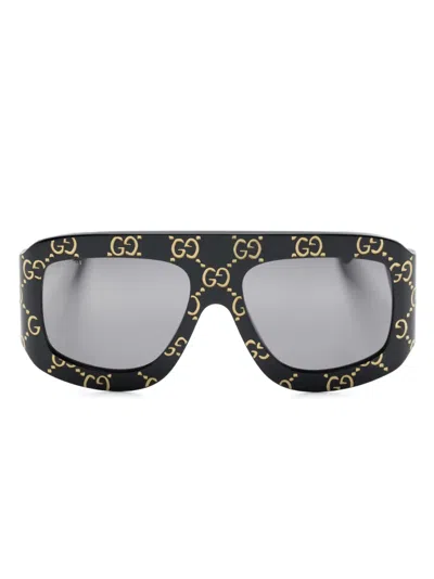 Gucci Gg Street Pilot-frame Sunglasses In 黑色