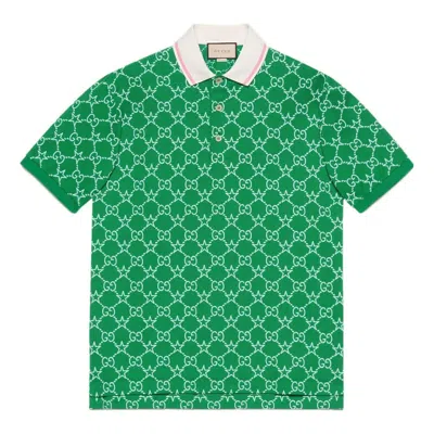 Gucci Gg Stretch Cotton Polo 'green'