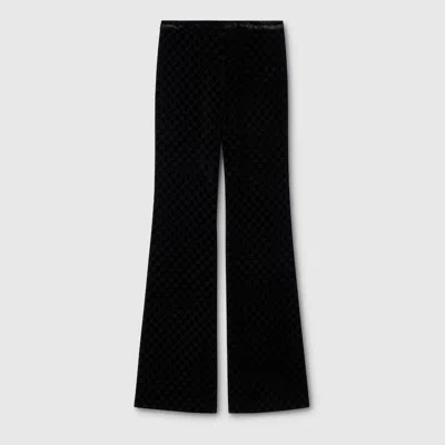 Gucci Gg Stretch Devor Velvet Pants In Black