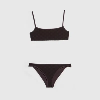 Gucci Gg Stretch Jersey Bikini In Brown