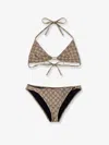 Gucci Gg Stretch Jersey Bikini In Brown