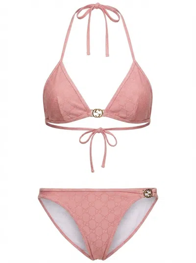 Gucci Gg Stretch Jersey Bikini In Pink
