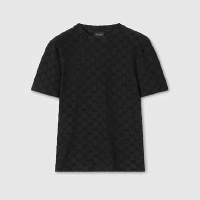 Gucci Gg Stretch Velvet Devor T-shirt In Black