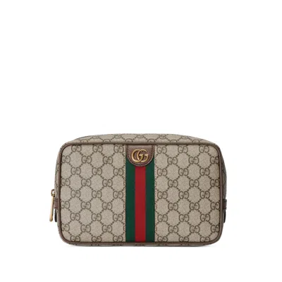 Gucci Gg Stripe Clutch Bag In Neutral