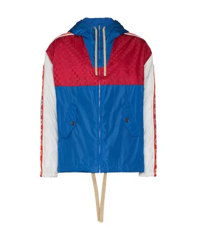 Gucci Gg Stripe Reflective Jacket In Blue