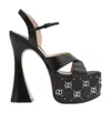 Gucci Interlocking G Studded Platform Sandals 155 In Black