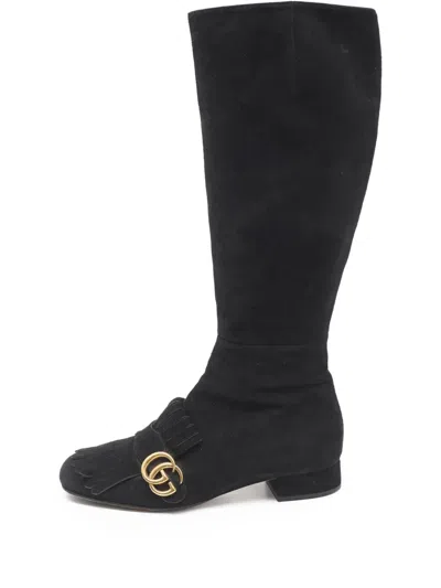Pre-owned Gucci Gg Suede Boots