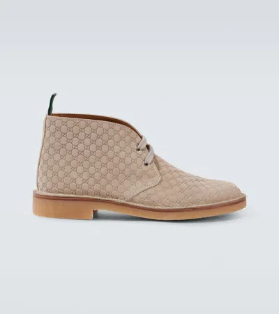 Gucci Gg Suede Desert Boots