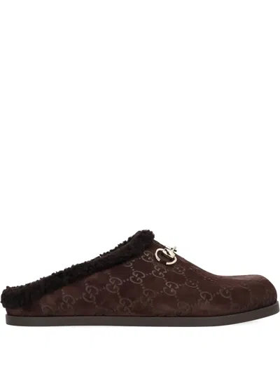 GUCCI GG SUEDE MULES