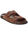 Gucci Suede Slide Sandals Open Toe In Brown