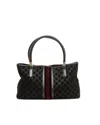 Gucci Gg Suede Tote Bag In Black