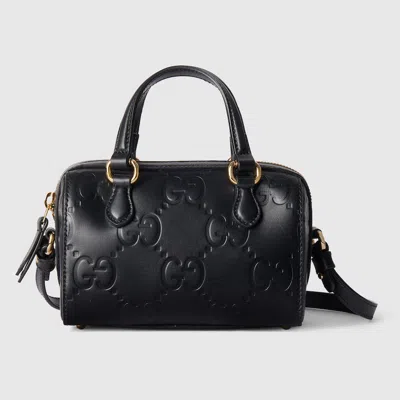 Gucci Gg Super Mini Top Handle Bag In Black