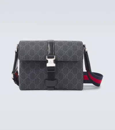 Gucci Gg Super Mini Leather-trimmed Crossbody Bag