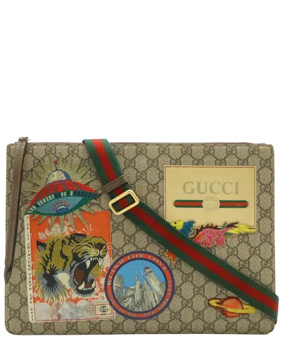 Pre-owned Gucci Gg Supreme 2way Shoulder Bag Clutch (authentic Pre-loved)