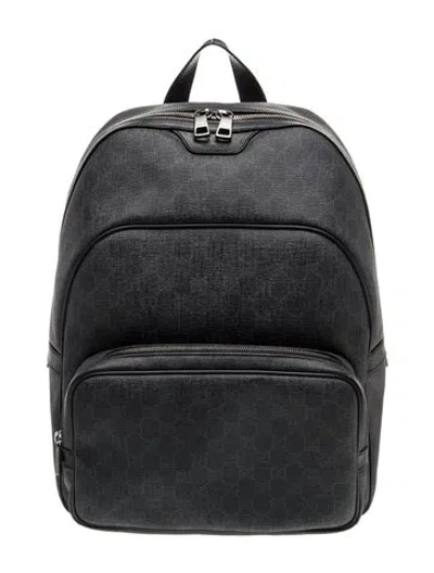 Pre-owned Gucci Gg Supreme Backpack In Black