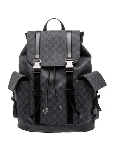 Pre-owned Gucci Gg Supreme Backpack In Black