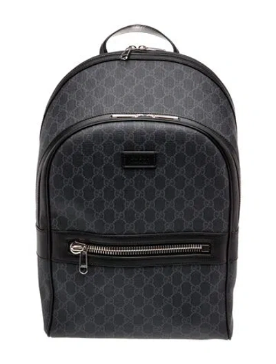 Pre-owned Gucci Gg Supreme Backpack In Black