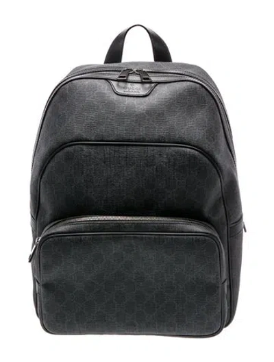 Pre-owned Gucci Gg Supreme Backpack In Black
