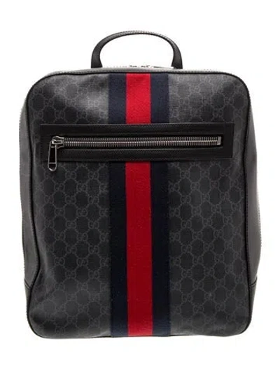 Pre-owned Gucci Gg Supreme Backpack In Black