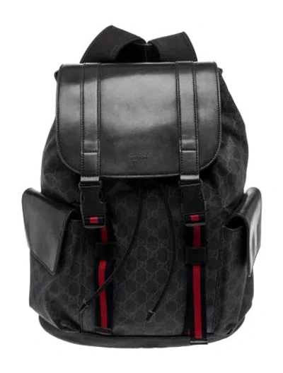 Pre-owned Gucci Gg Supreme Backpack In Black
