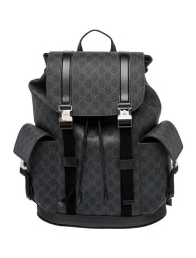 Pre-owned Gucci Gg Supreme Backpack In Black