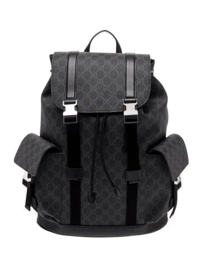 Pre-owned Gucci Gg Supreme Backpack In Black