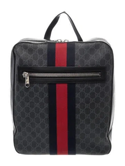 Pre-owned Gucci Gg Supreme Backpack In Black