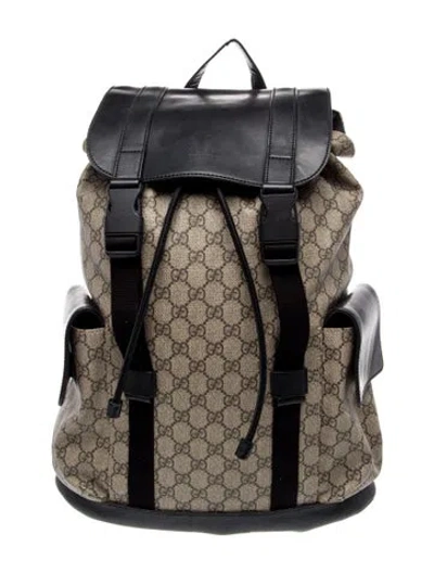 Pre-owned Gucci Gg Supreme Backpack In Blue