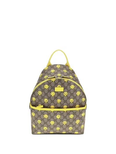 Gucci Kids' Gg Supreme Backpack In Brown