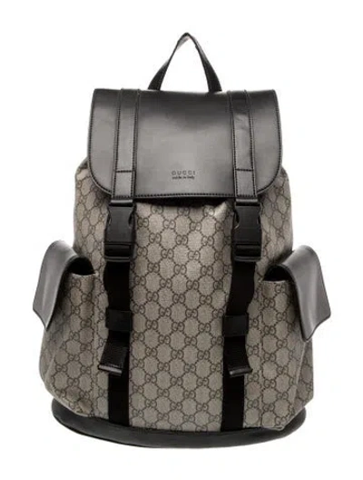 Pre-owned Gucci Gg Supreme Backpack In Brown