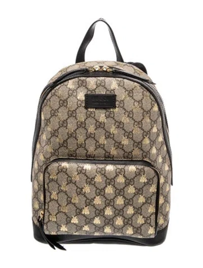 Pre-owned Gucci Gg Supreme Backpack In Brown
