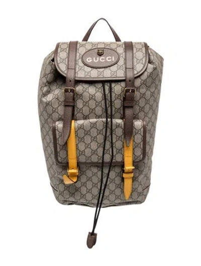 Pre-owned Gucci Gg Supreme Backpack In Brown
