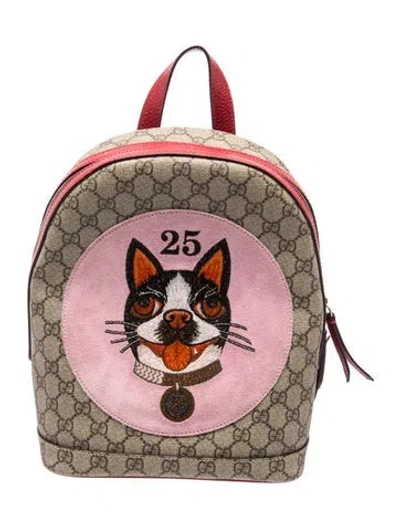 Pre-owned Gucci Gg Supreme Backpack In Brown