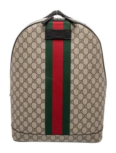 Pre-owned Gucci Gg Supreme Backpack In Brown