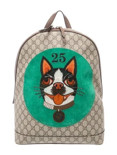 Pre-owned Gucci Gg Supreme Backpack In Brown