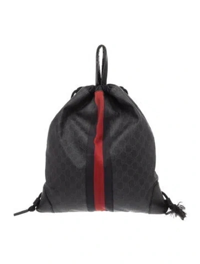 Pre-owned Gucci Gg Supreme Backpack In Gray