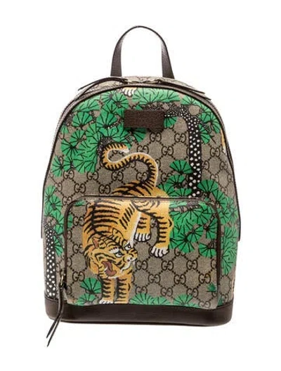 Pre-owned Gucci Gg Supreme Backpack Medium In Brown