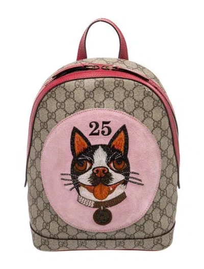Pre-owned Gucci Gg Supreme Backpack In Neutral