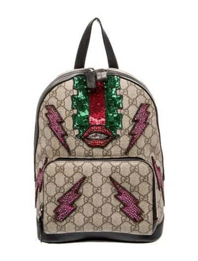 Pre-owned Gucci Gg Supreme Backpack In Neutral
