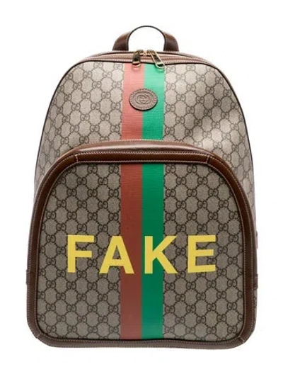 Pre-owned Gucci Gg Supreme Backpack In Neutral
