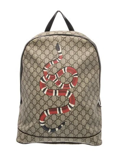 Pre-owned Gucci Gg Supreme Backpack In Neutral