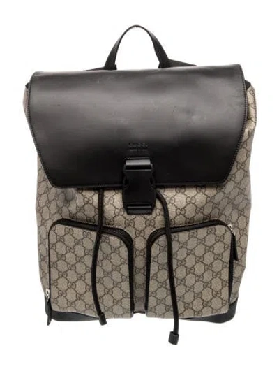 Pre-owned Gucci Gg Supreme Backpack In Neutral