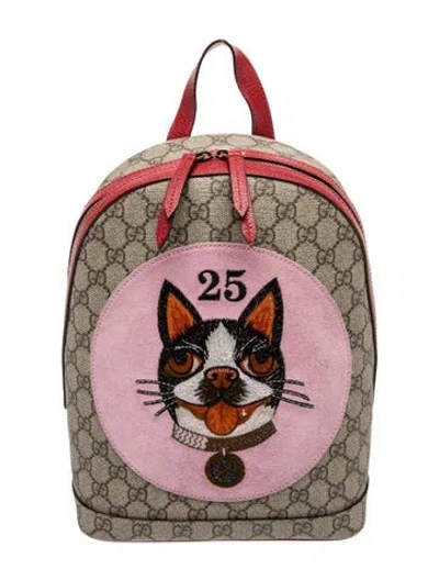 Pre-owned Gucci Gg Supreme Backpack In Neutral